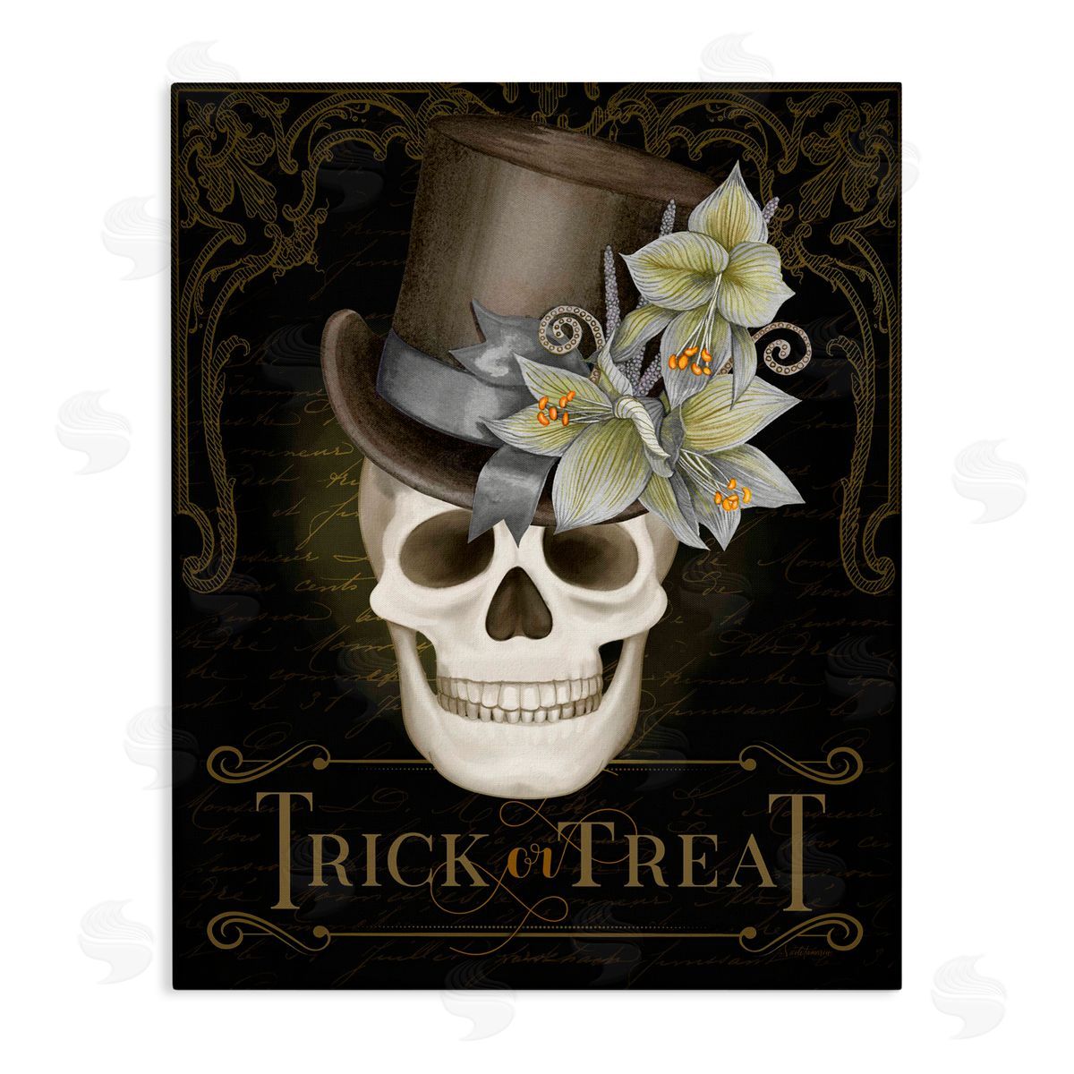 Nicole Tamarin Trick Or Treat Skeleton Skull Canvas Wall Art Print
