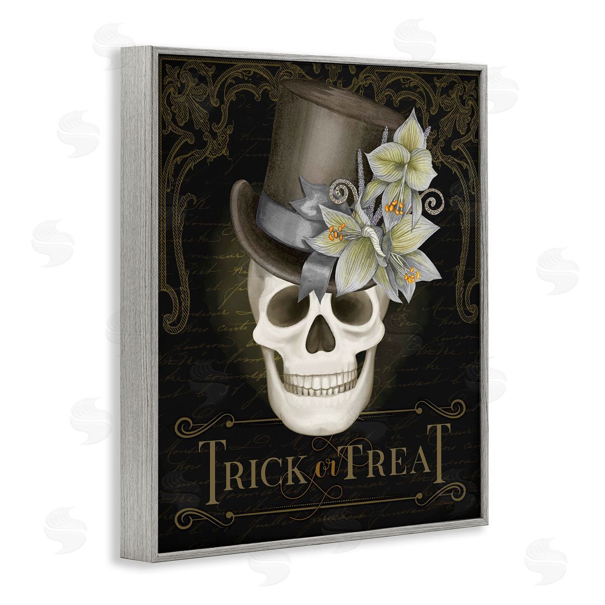 Nicole Tamarin Trick Or Treat Skeleton Skull Canvas Wall Art Print