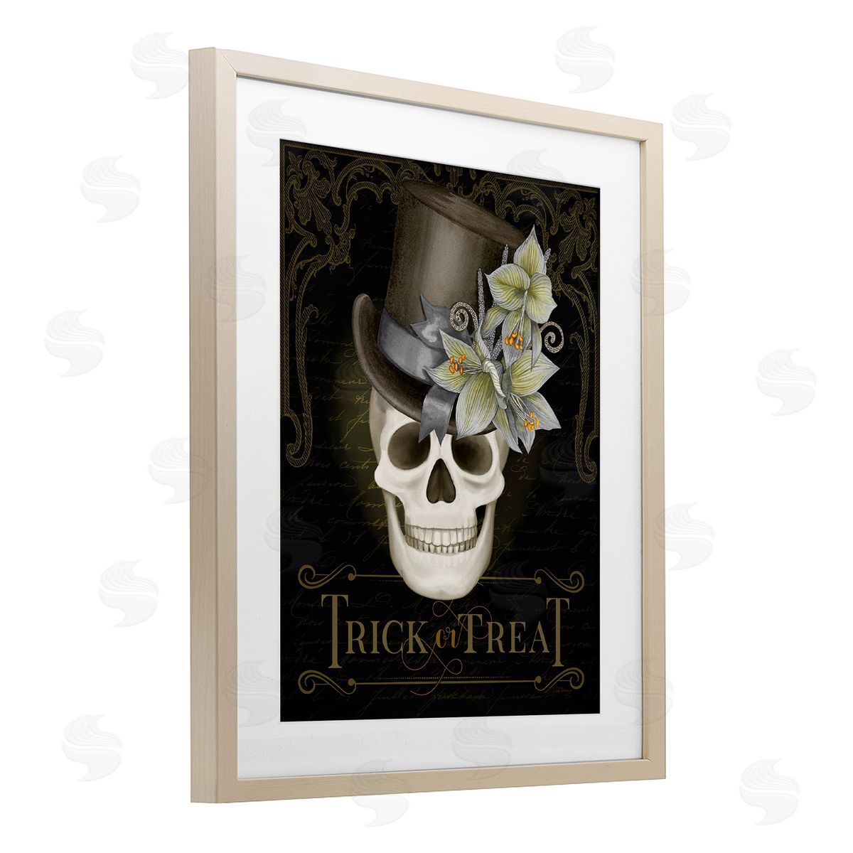 Nicole Tamarin Trick Or Treat Skeleton Skull Canvas Wall Art Print