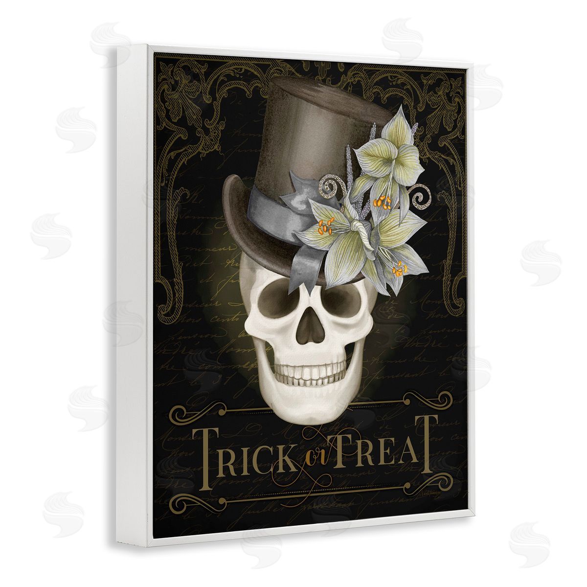 Nicole Tamarin Trick Or Treat Skeleton Skull Canvas Wall Art Print
