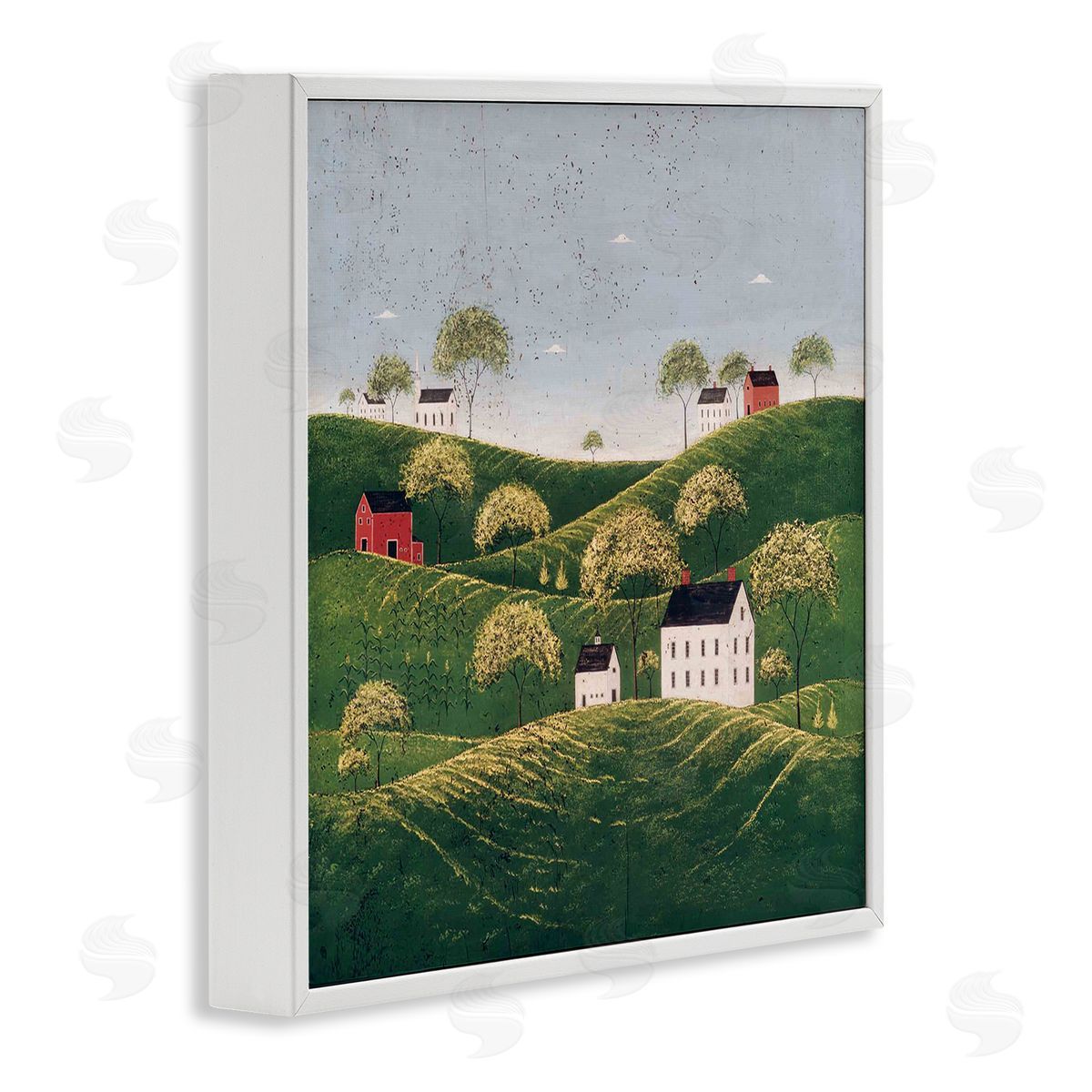 Warren Kimble Rolling Hills in Countryside Village Canvas Wall Art Print