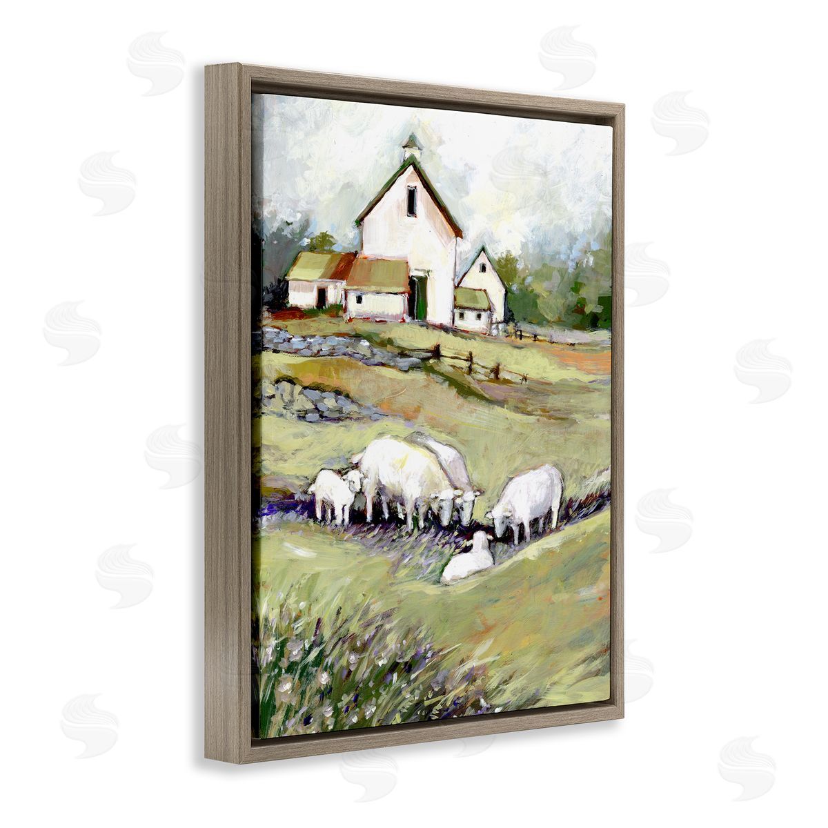Susan Winget Barn with Grazing Sheep Canvas Wall Art Print