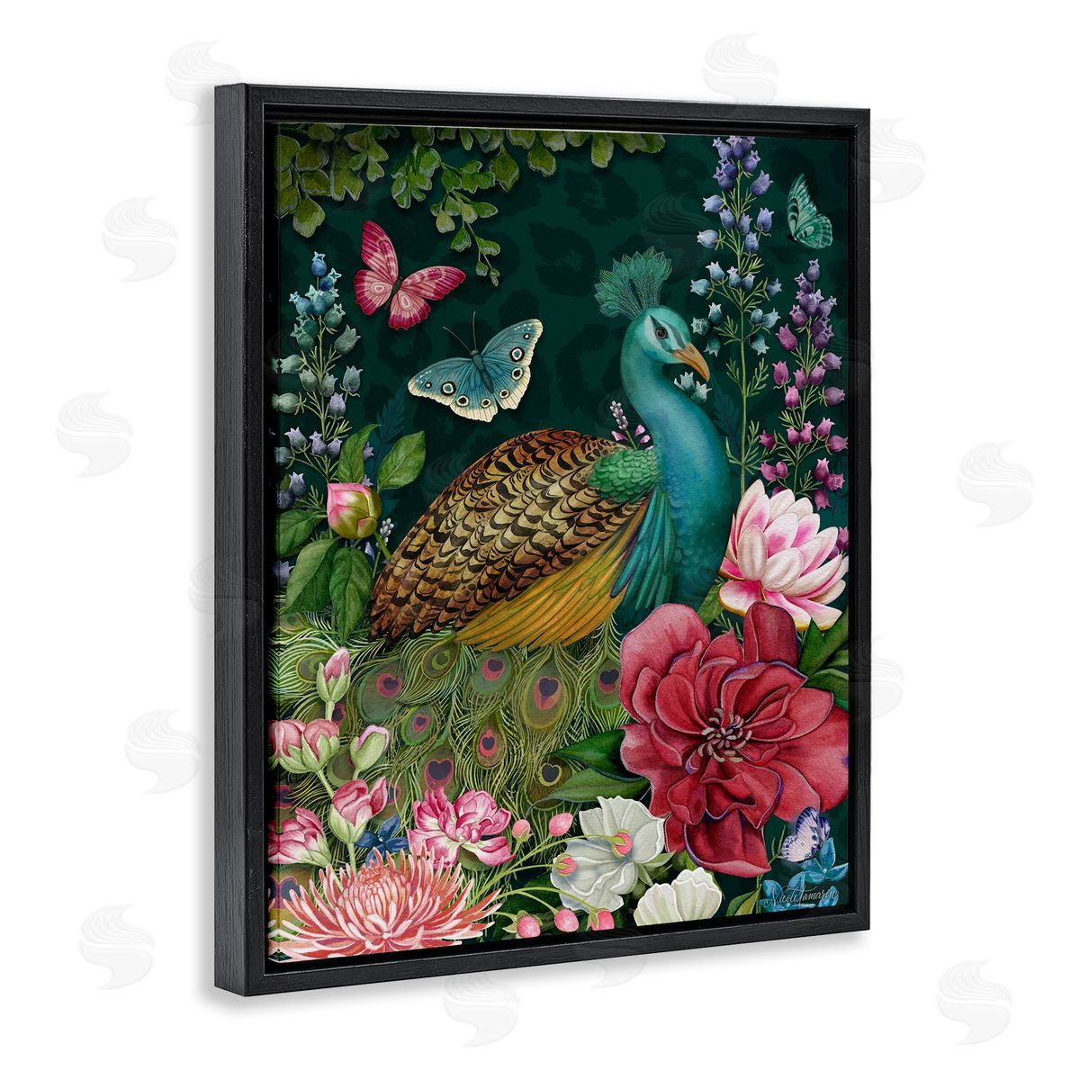 Nicole Tamarin Wild Garden Peacock Canvas Wall Art Print