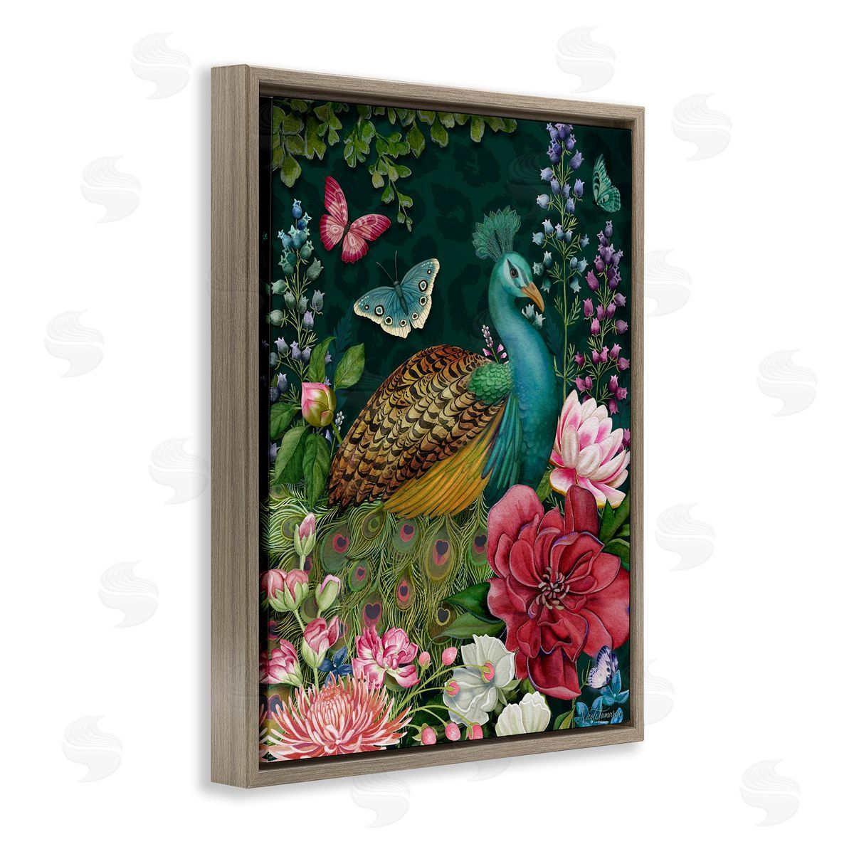 Nicole Tamarin Wild Garden Peacock Canvas Wall Art Print
