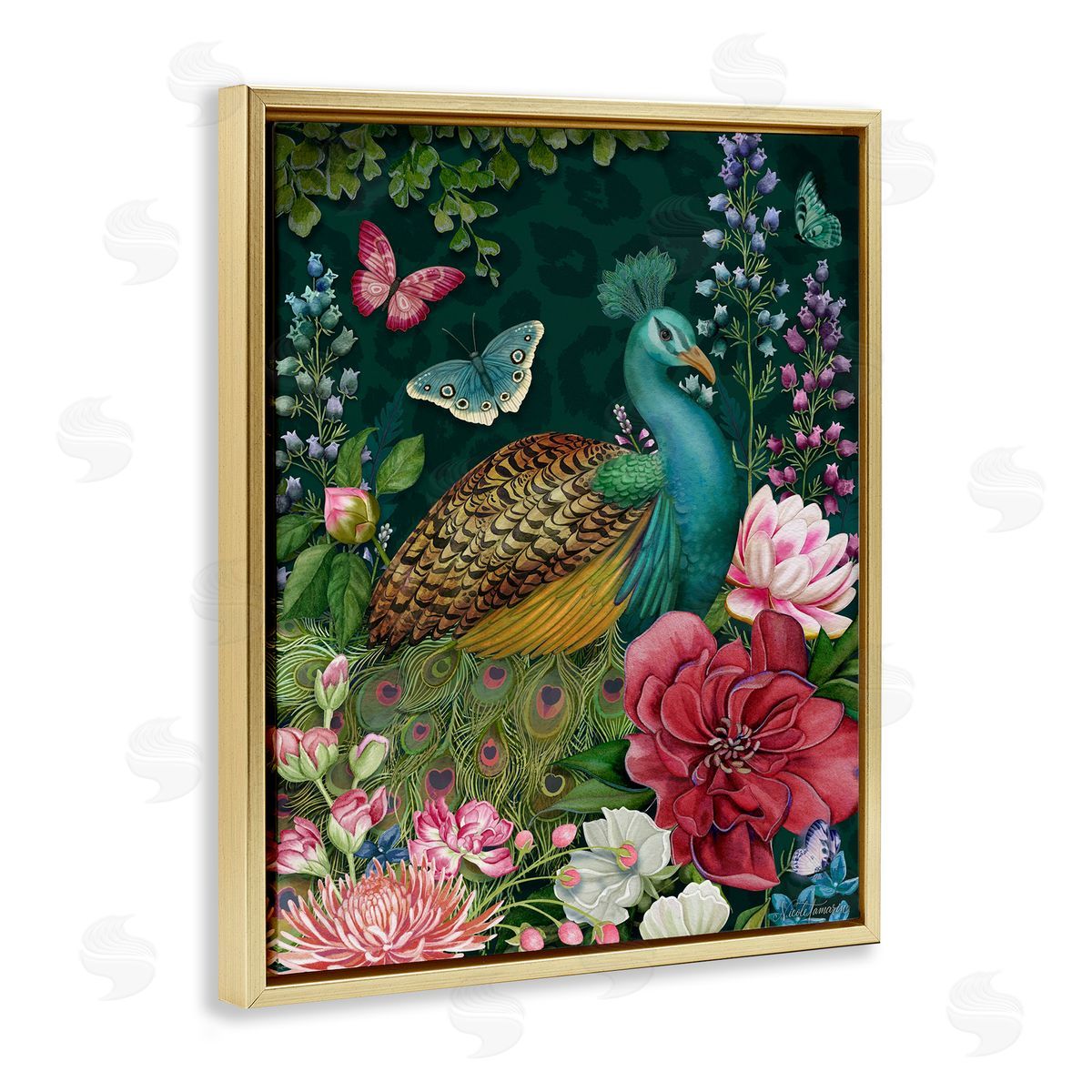 Nicole Tamarin Wild Garden Peacock Canvas Wall Art Print