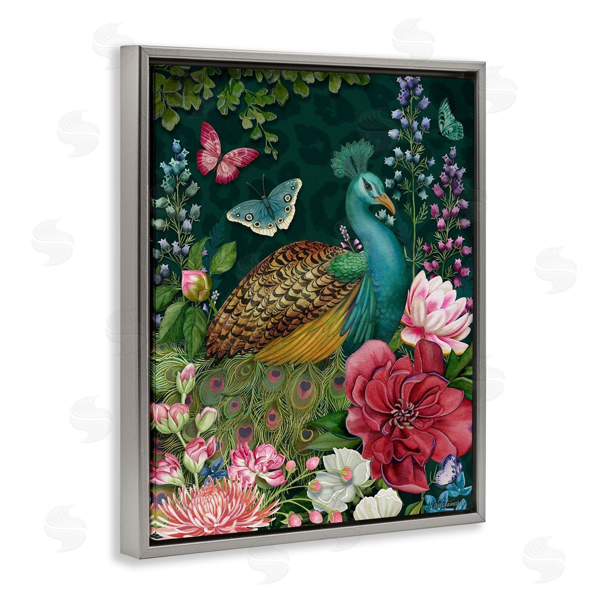 Nicole Tamarin Wild Garden Peacock Canvas Wall Art Print