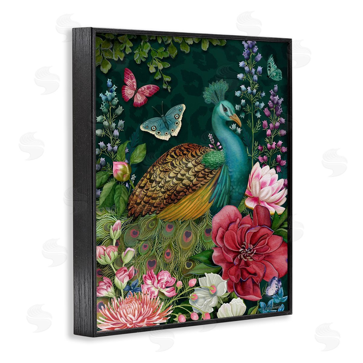 Nicole Tamarin Wild Garden Peacock Canvas Wall Art Print