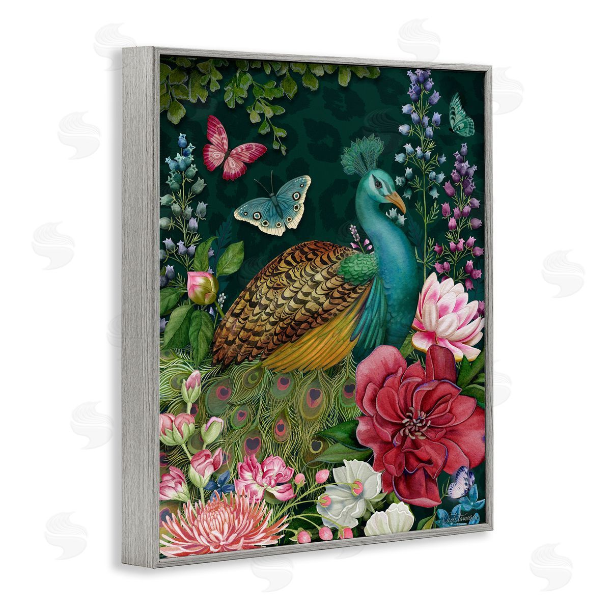 Nicole Tamarin Wild Garden Peacock Canvas Wall Art Print