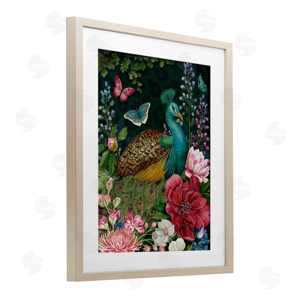 Nicole Tamarin Wild Garden Peacock Canvas Wall Art Print