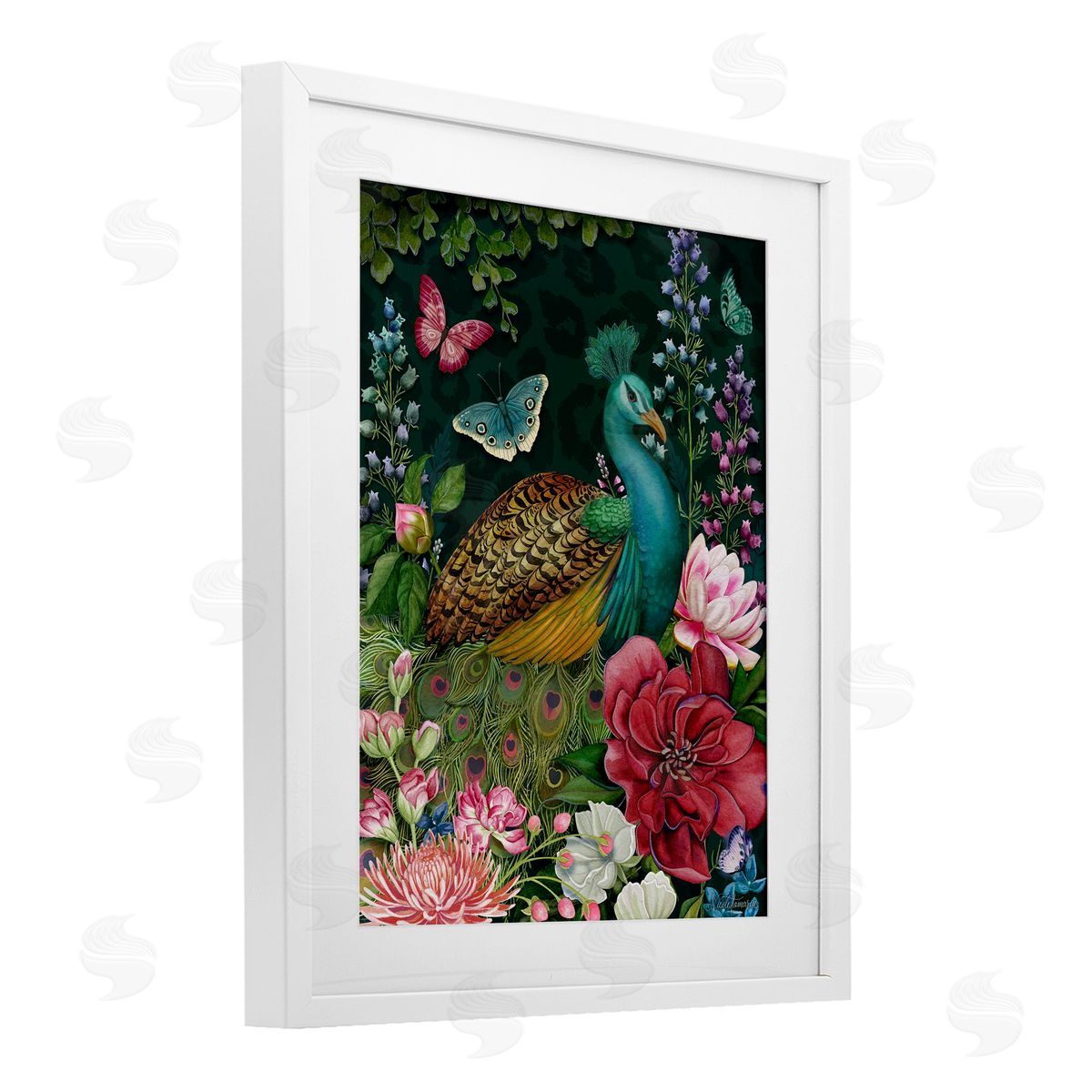 Nicole Tamarin Wild Garden Peacock Canvas Wall Art Print