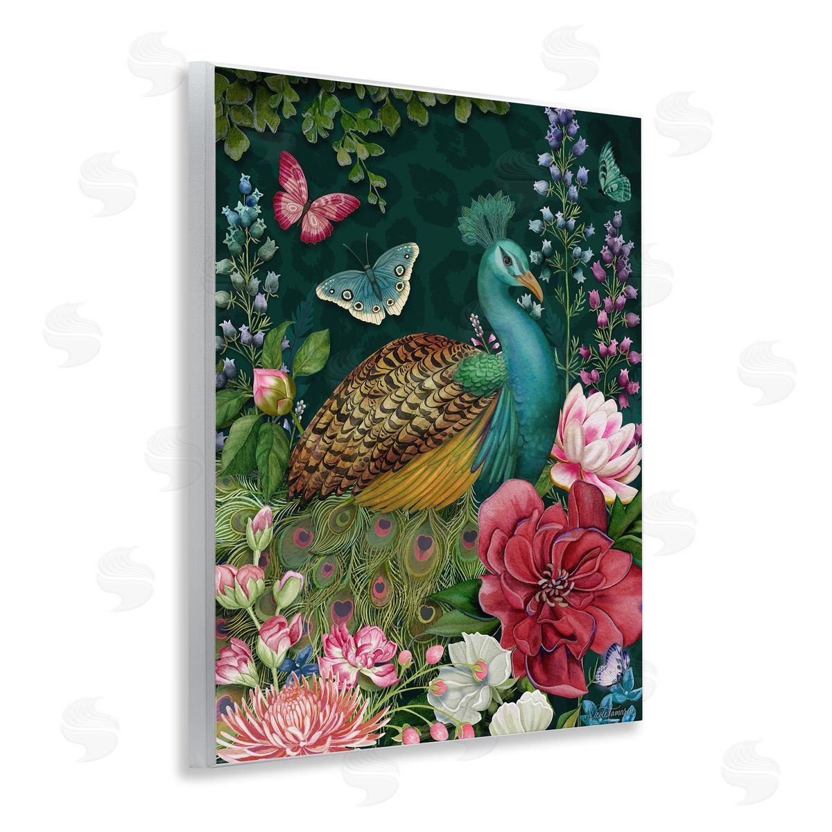 Nicole Tamarin Wild Garden Peacock Canvas Wall Art Print