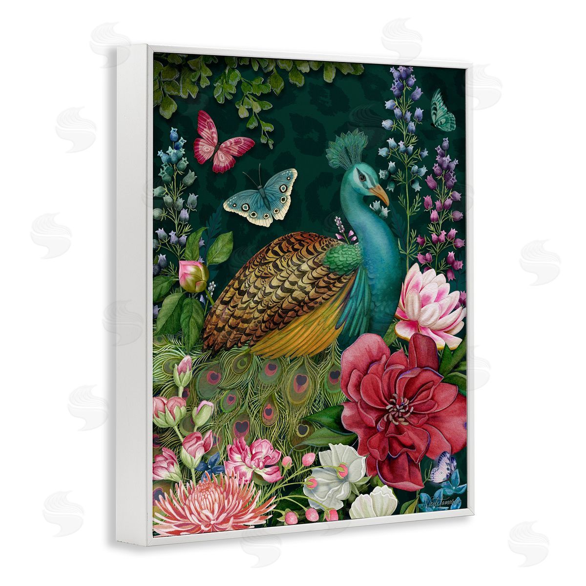 Nicole Tamarin Wild Garden Peacock Canvas Wall Art Print