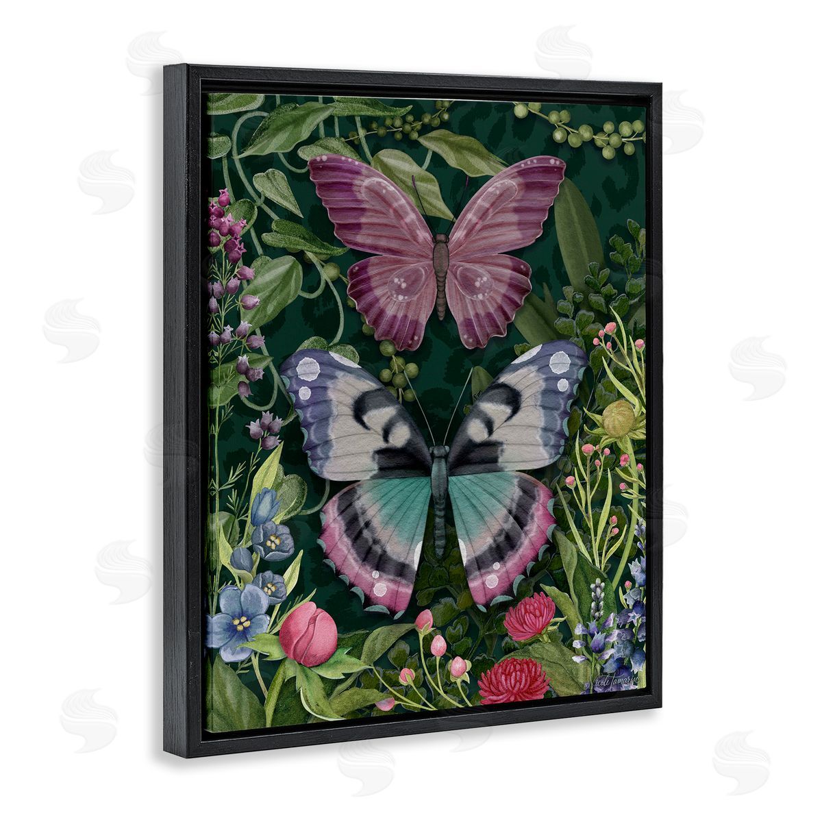 Nicole Tamarin Wild Garden Flowers & Butterflies Canvas Wall Art Print
