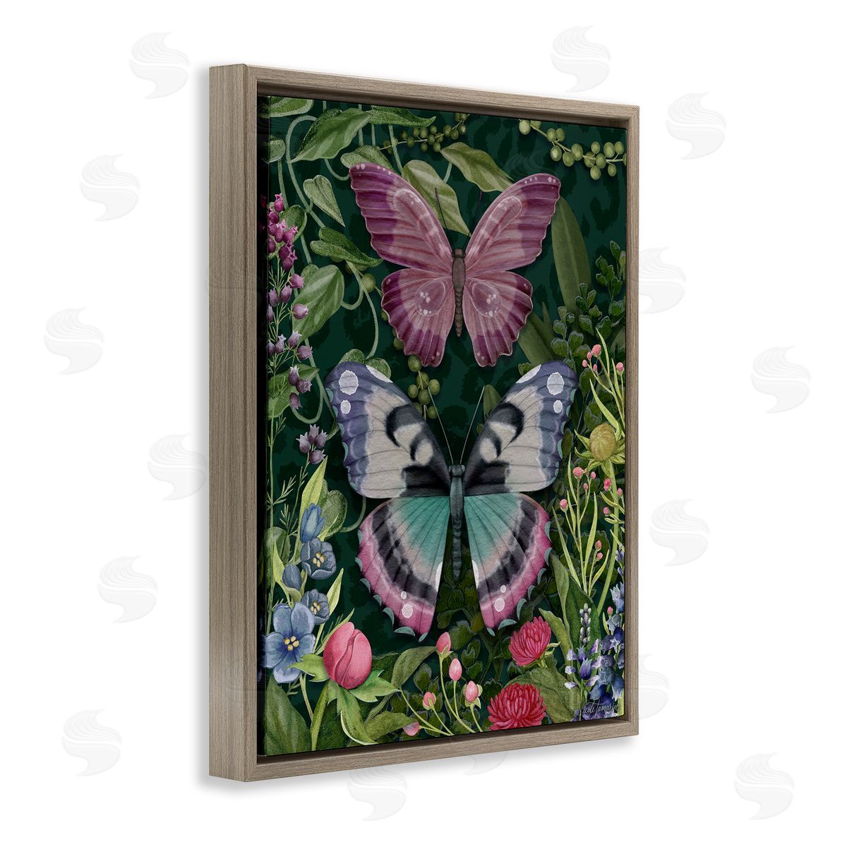 Nicole Tamarin Wild Garden Flowers & Butterflies Canvas Wall Art Print