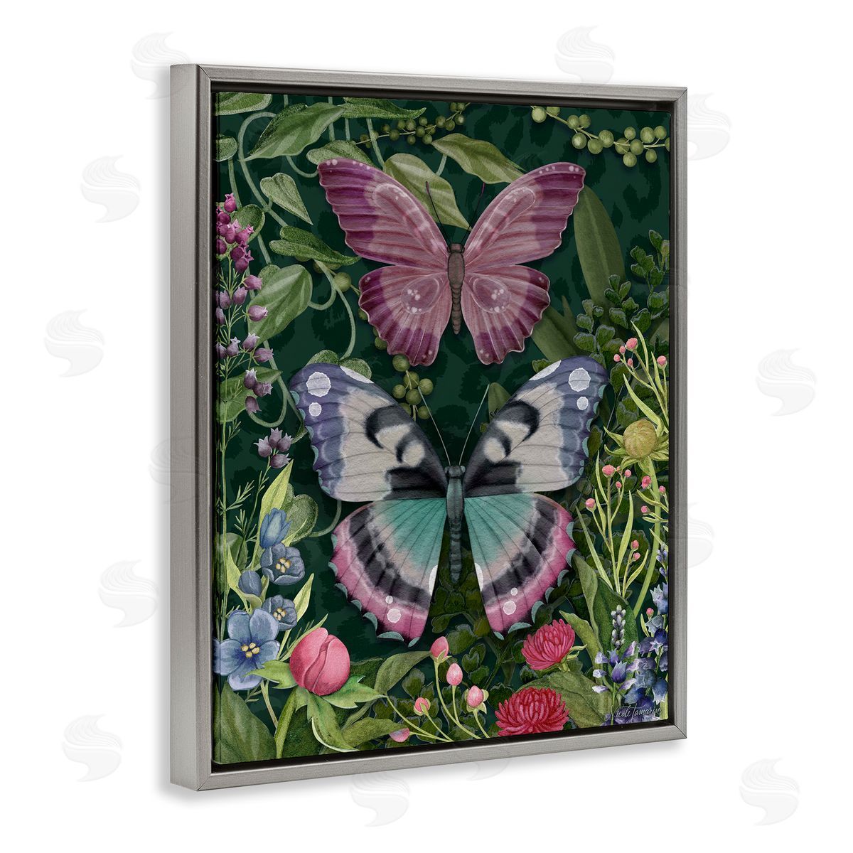 Nicole Tamarin Wild Garden Flowers & Butterflies Canvas Wall Art Print