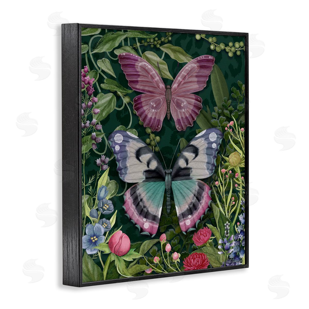 Nicole Tamarin Wild Garden Flowers & Butterflies Canvas Wall Art Print