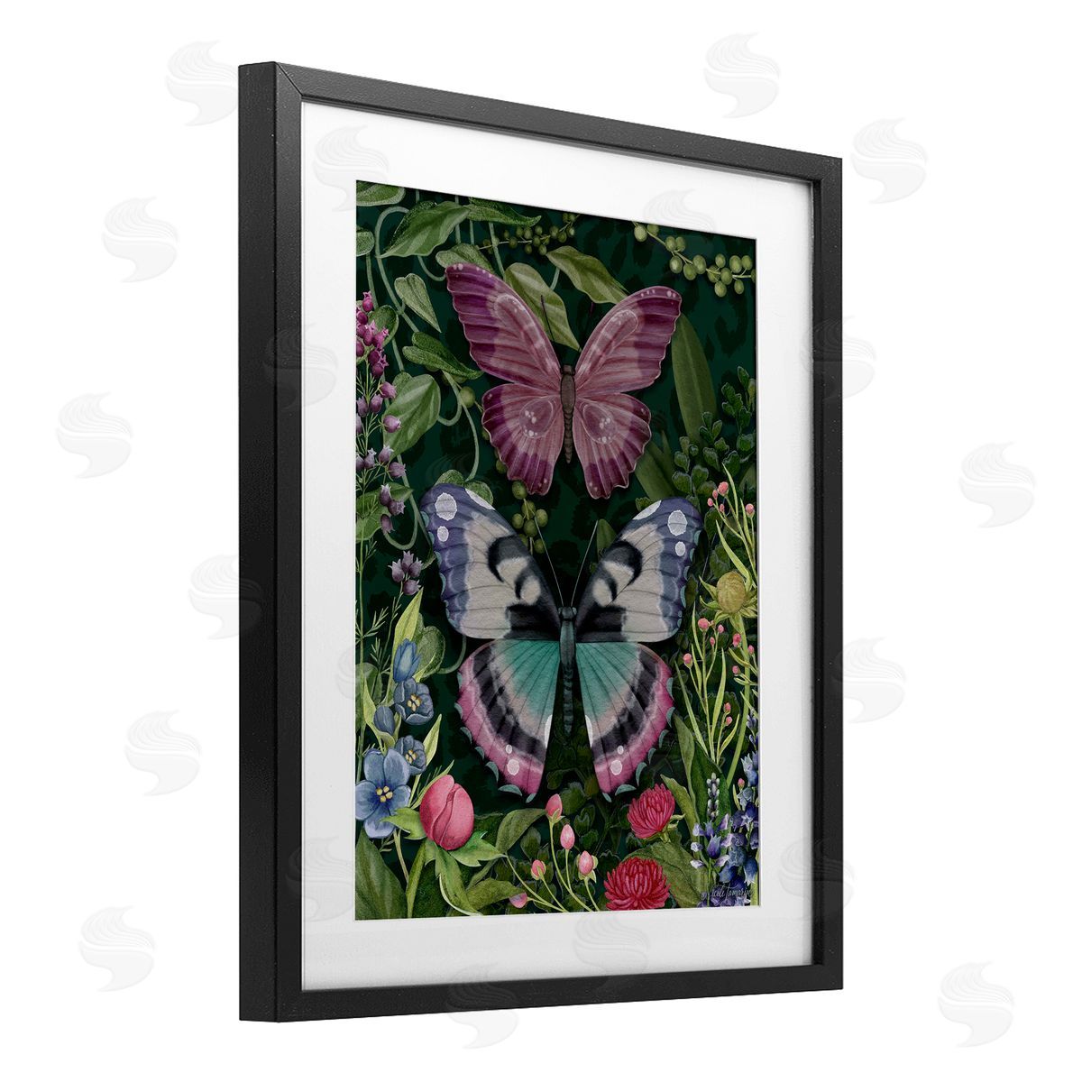 Nicole Tamarin Wild Garden Flowers & Butterflies Canvas Wall Art Print