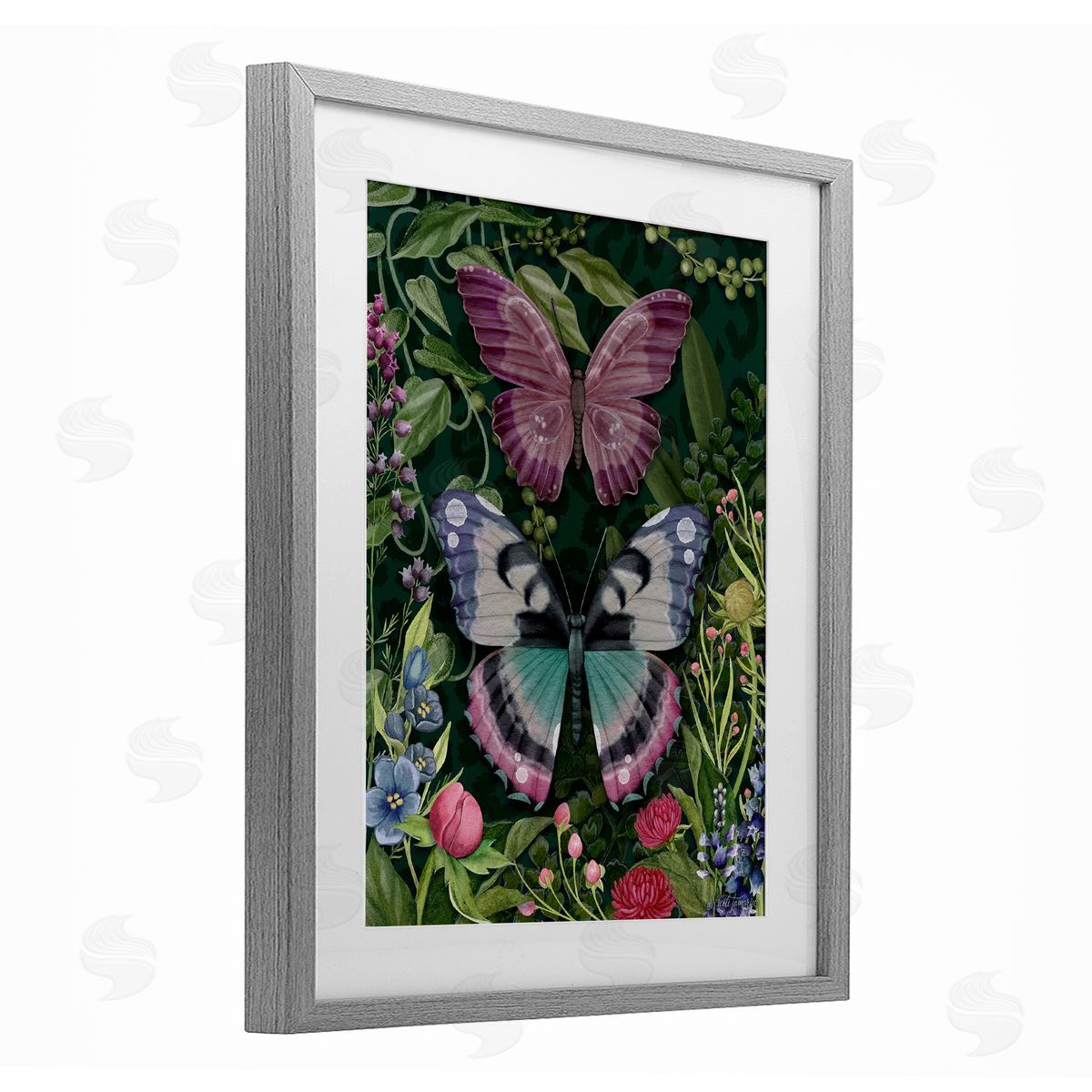 Nicole Tamarin Wild Garden Flowers & Butterflies Canvas Wall Art Print