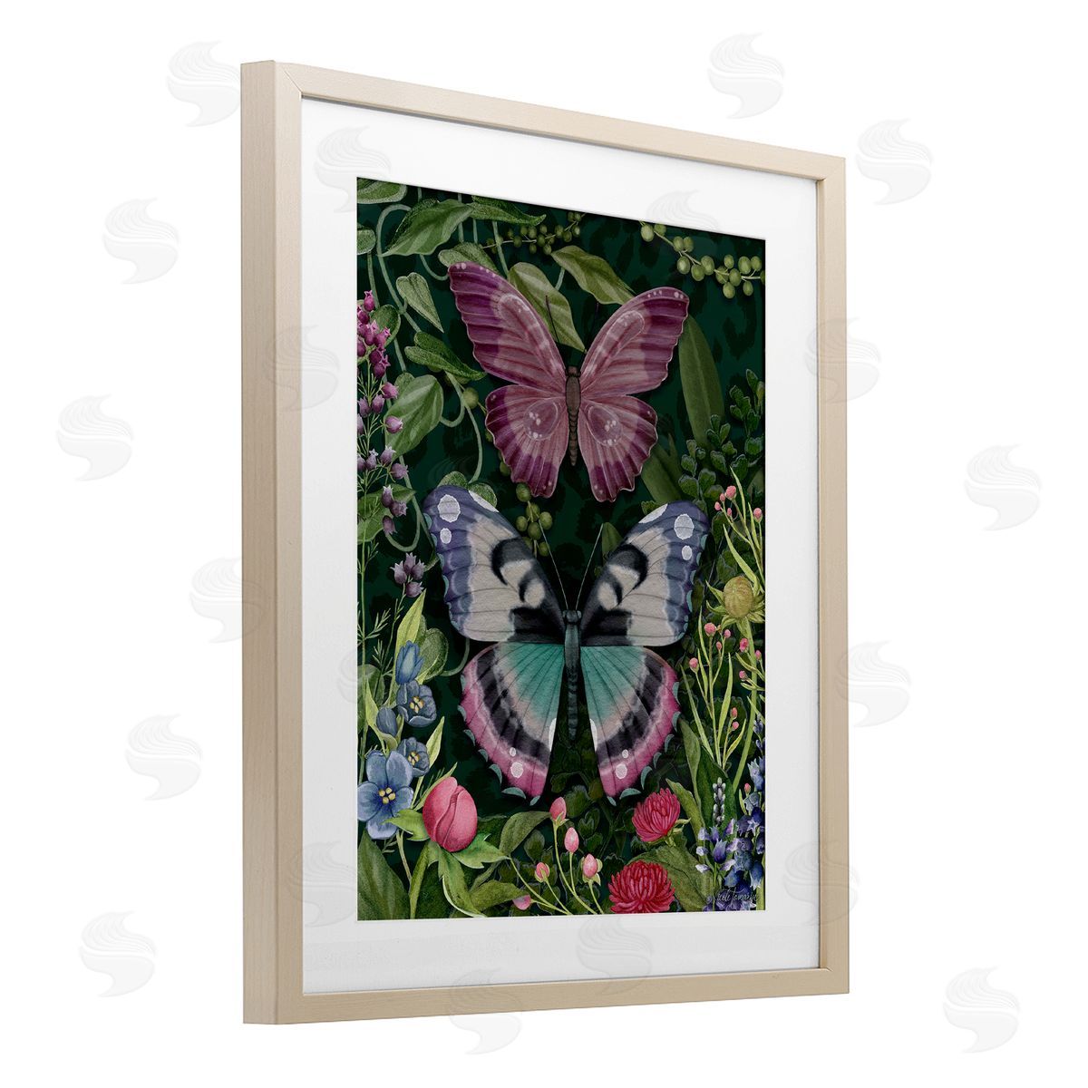 Nicole Tamarin Wild Garden Flowers & Butterflies Canvas Wall Art Print