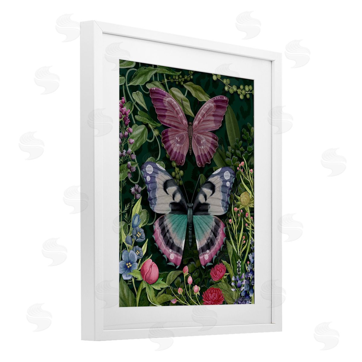 Nicole Tamarin Wild Garden Flowers & Butterflies Canvas Wall Art Print