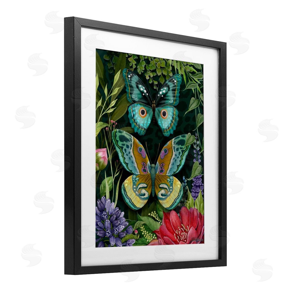 Nicole Tamarin Wild Garden Motif Butterflies Canvas Wall Art Print