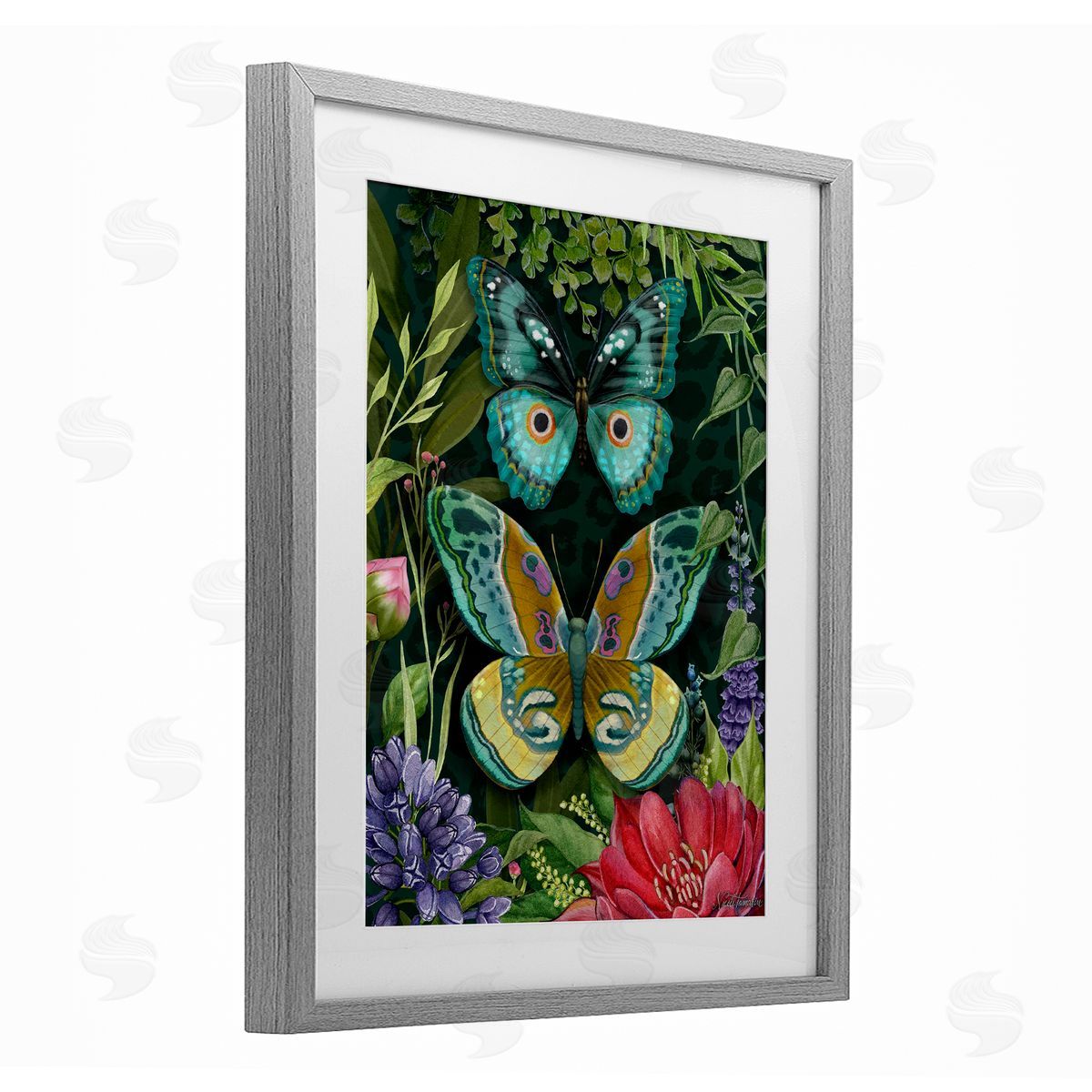 Nicole Tamarin Wild Garden Motif Butterflies Canvas Wall Art Print