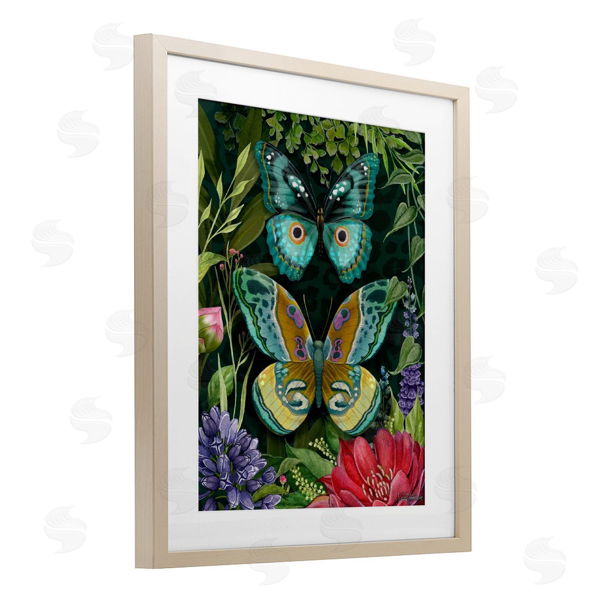 Nicole Tamarin Wild Garden Motif Butterflies Canvas Wall Art Print