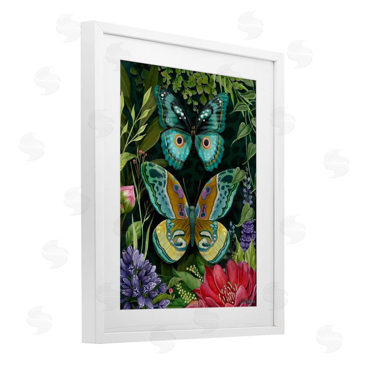 Nicole Tamarin Wild Garden Motif Butterflies Canvas Wall Art Print
