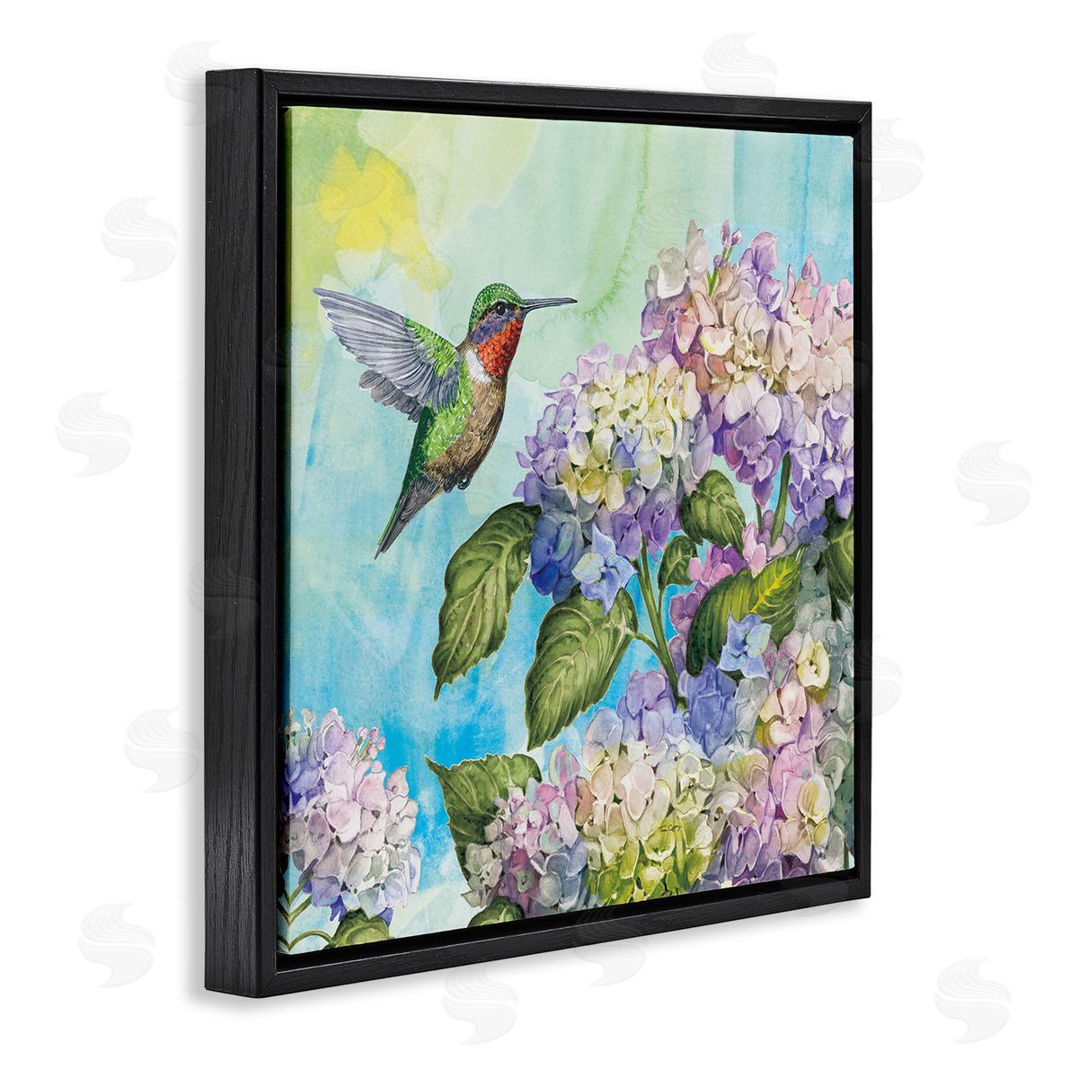 Tim Coffey Hummingbird & Hydrangeas Canvas Wall Art Print