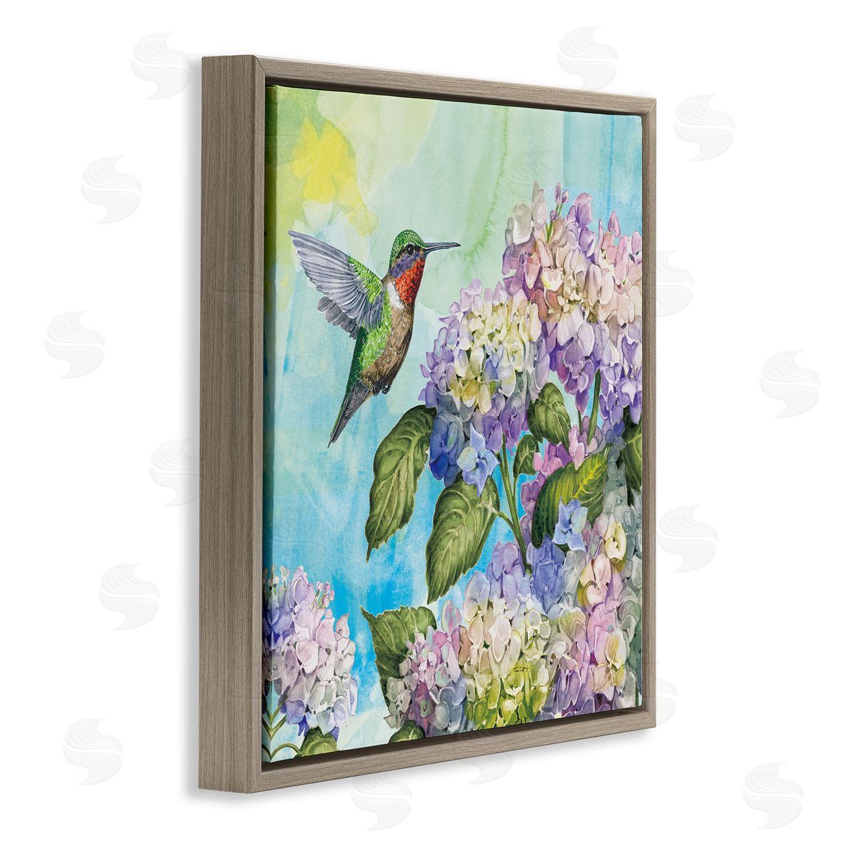 Tim Coffey Hummingbird & Hydrangeas Canvas Wall Art Print