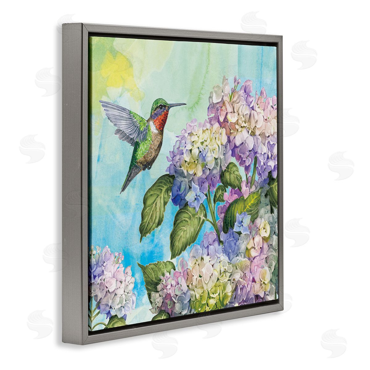 Tim Coffey Hummingbird & Hydrangeas Canvas Wall Art Print
