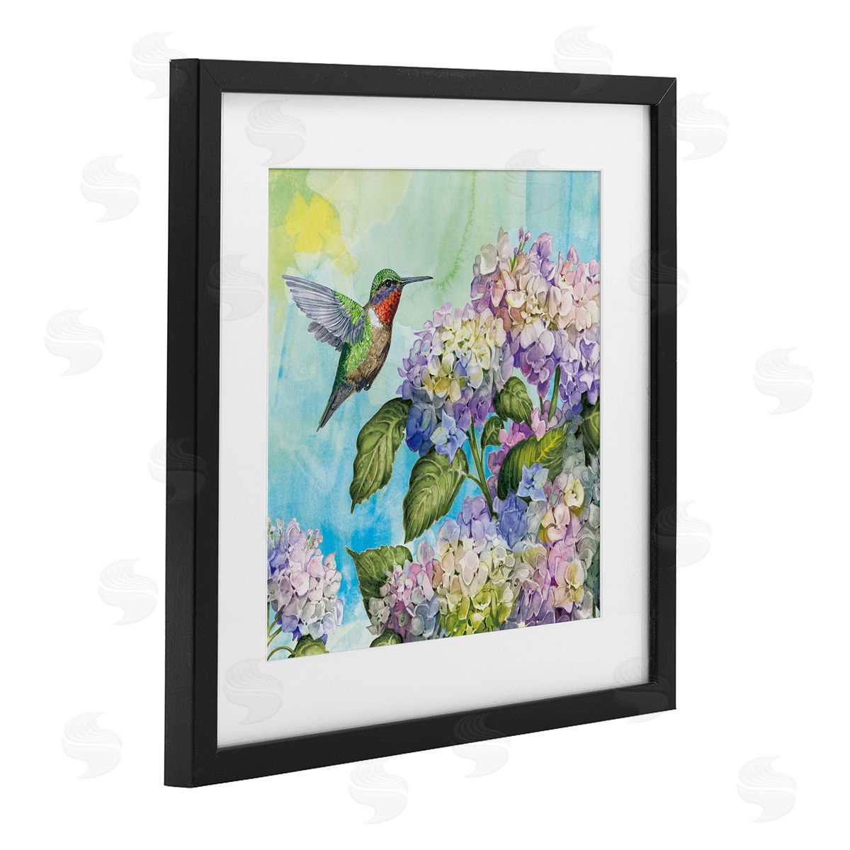 Tim Coffey Hummingbird & Hydrangeas Canvas Wall Art Print