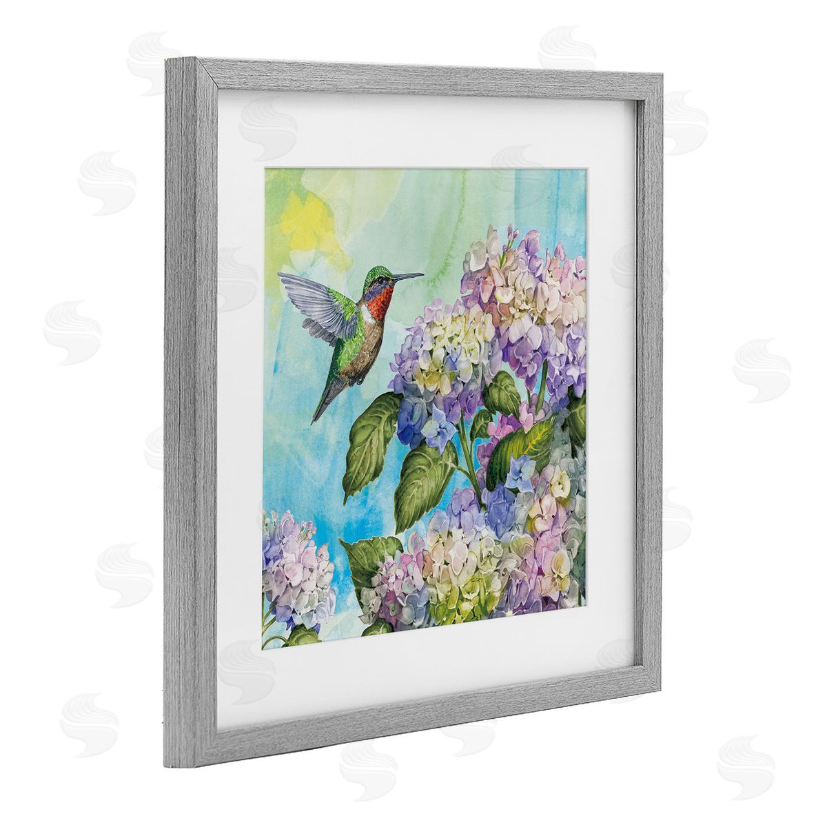 Tim Coffey Hummingbird & Hydrangeas Canvas Wall Art Print