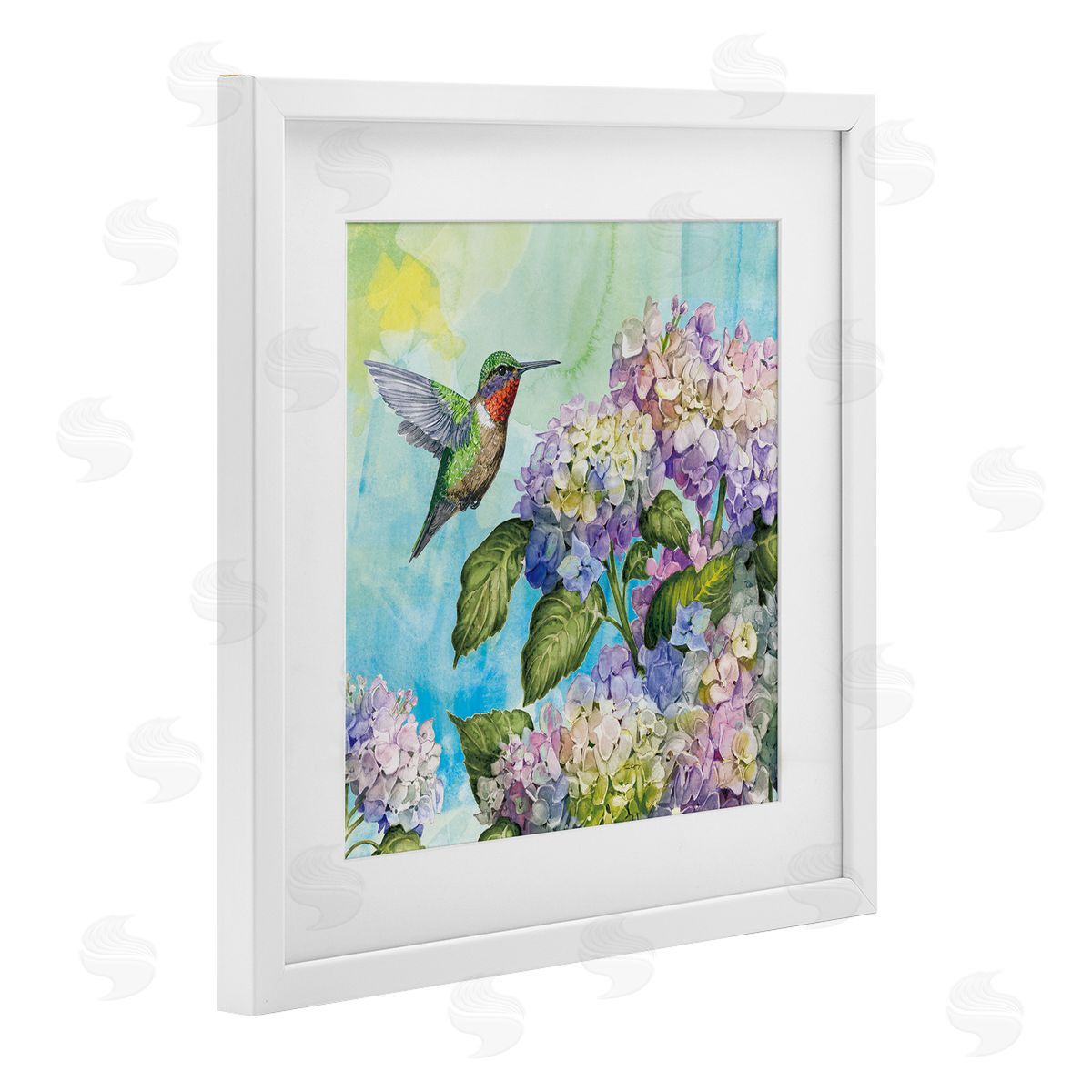 Tim Coffey Hummingbird & Hydrangeas Canvas Wall Art Print