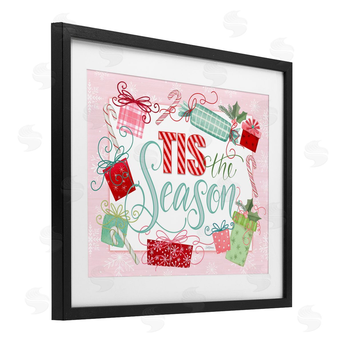 Nicole Tamarin Pastel Pink Tis The Season Canvas Wall Art Print