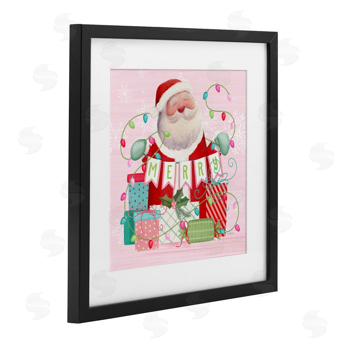 Nicole Tamarin Merry Pinkmas Santa Canvas Wall Art Print