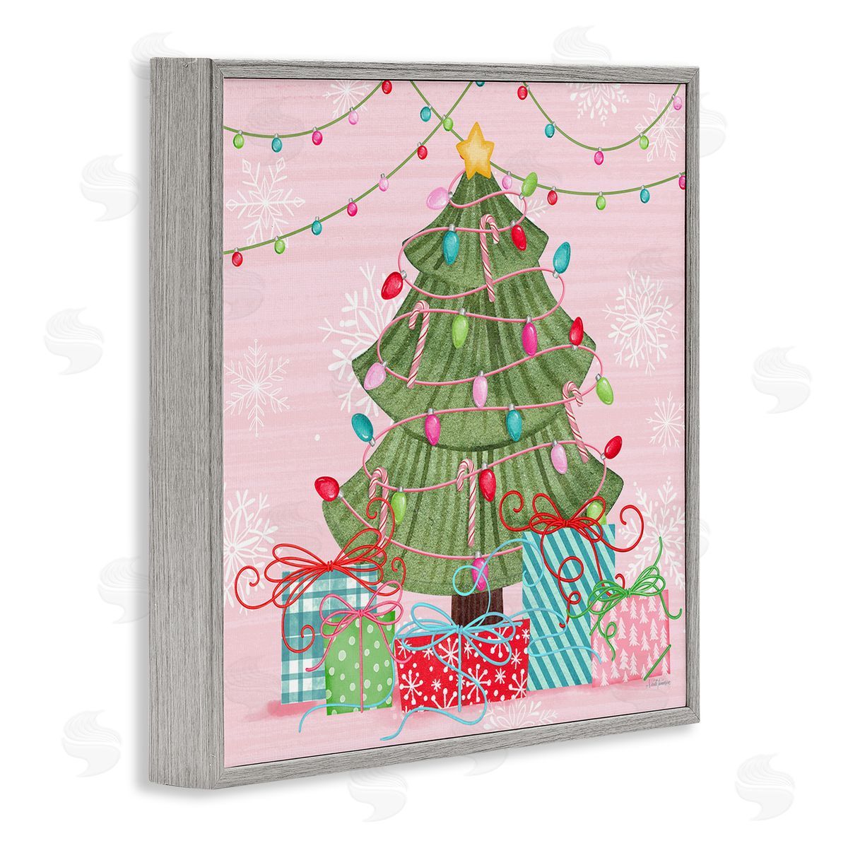 Nicole Tamarin Merry Pinkmas Tree Canvas Wall Art Print