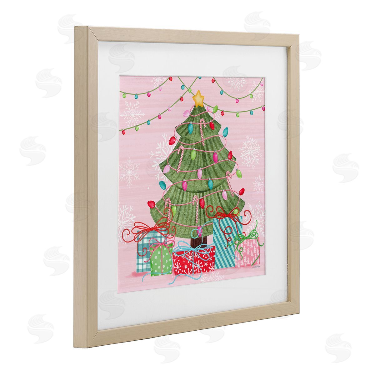 Nicole Tamarin Merry Pinkmas Tree Canvas Wall Art Print