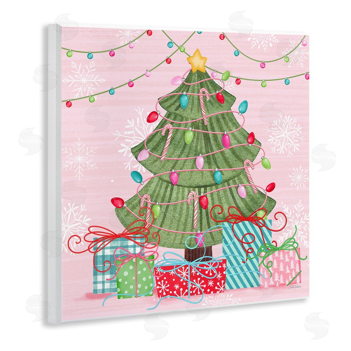 Nicole Tamarin Merry Pinkmas Tree Canvas Wall Art Print