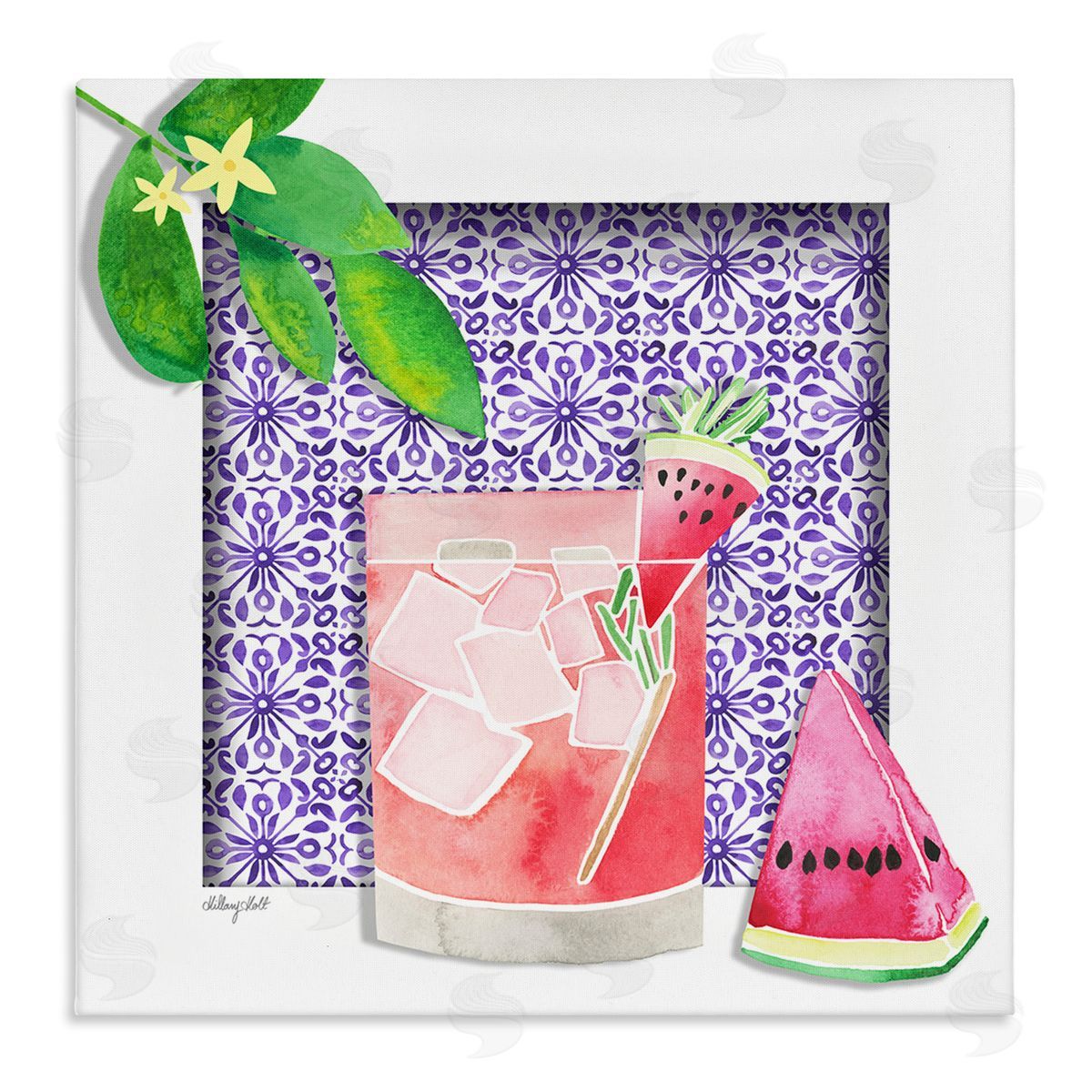 Fruity Watermelon Drink Canvas Wall Art, Home Decor by Hillary Holt