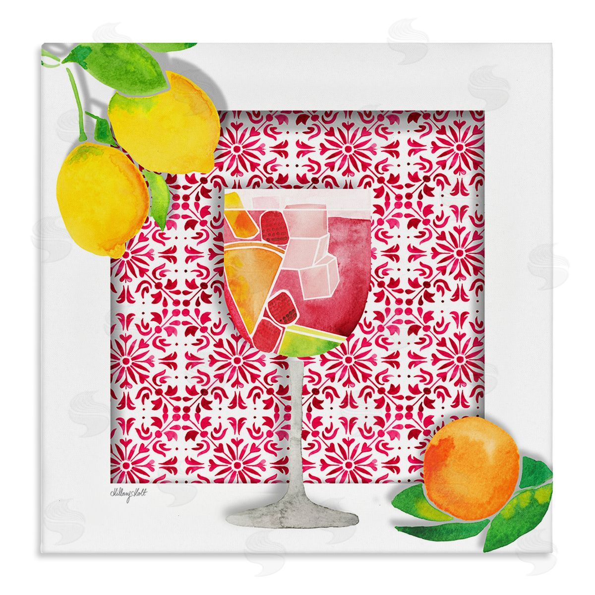 Fruity Sangria Drink Canvas Wall Art, Home Decor by Hillary Holt