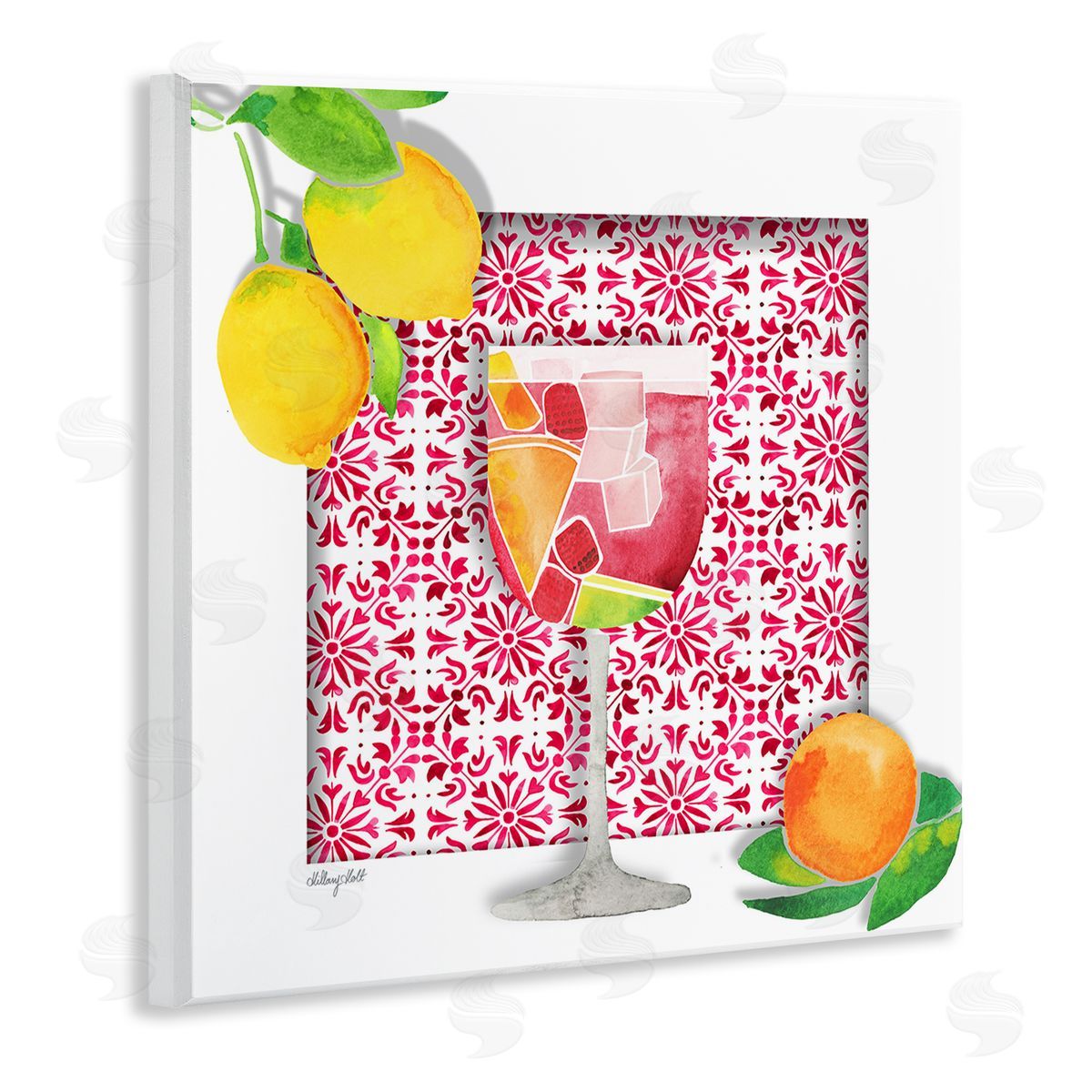 Fruity Sangria Drink Wood Plaque Wall Art, Home Decor by Hillary Holt