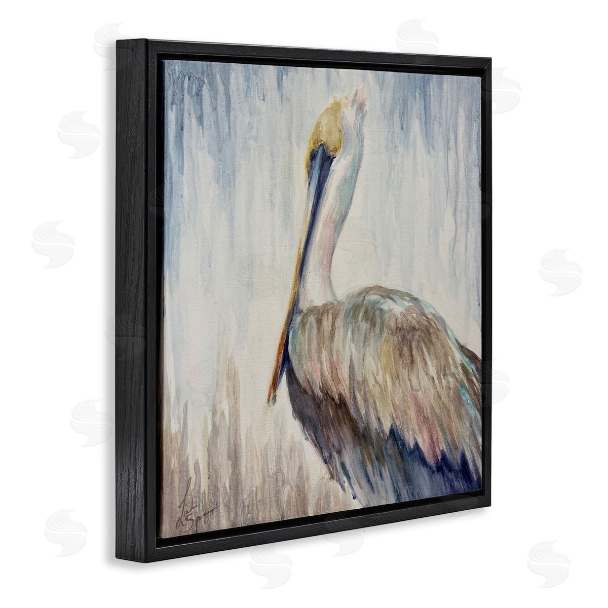 Linda Sperruzzi Stella Watercolor Pelican Portrait Canvas Wall Art Print