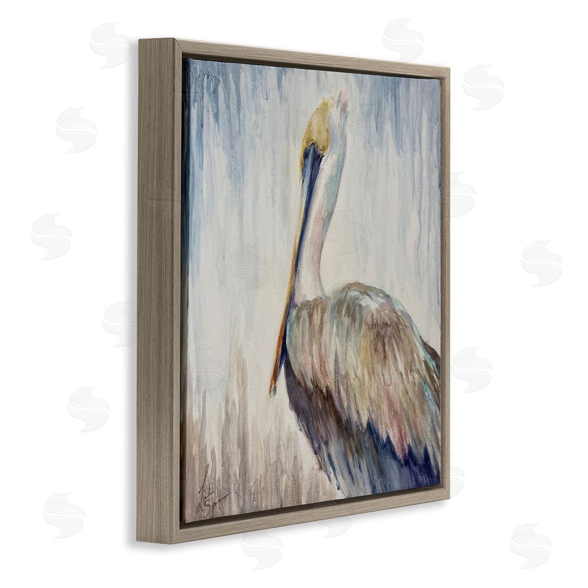 Linda Sperruzzi Stella Watercolor Pelican Portrait Canvas Wall Art Print
