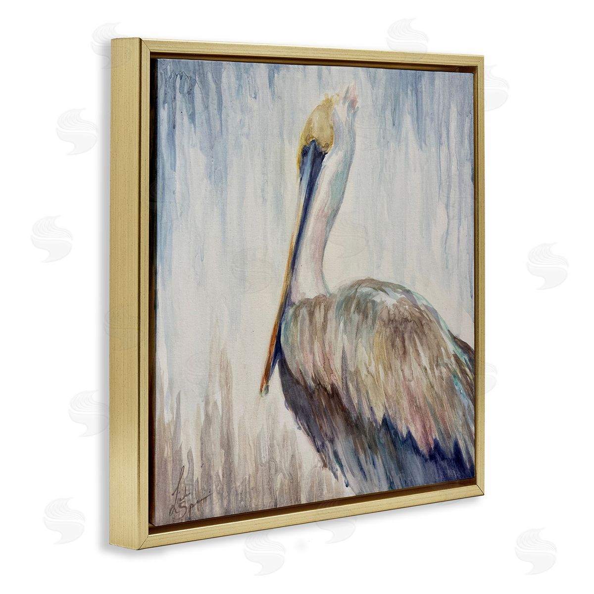 Linda Sperruzzi Stella Watercolor Pelican Portrait Canvas Wall Art Print
