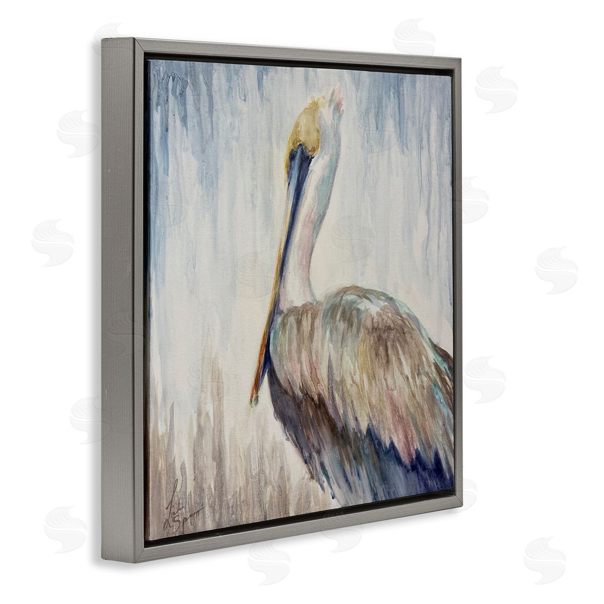 Linda Sperruzzi Stella Watercolor Pelican Portrait Canvas Wall Art Print