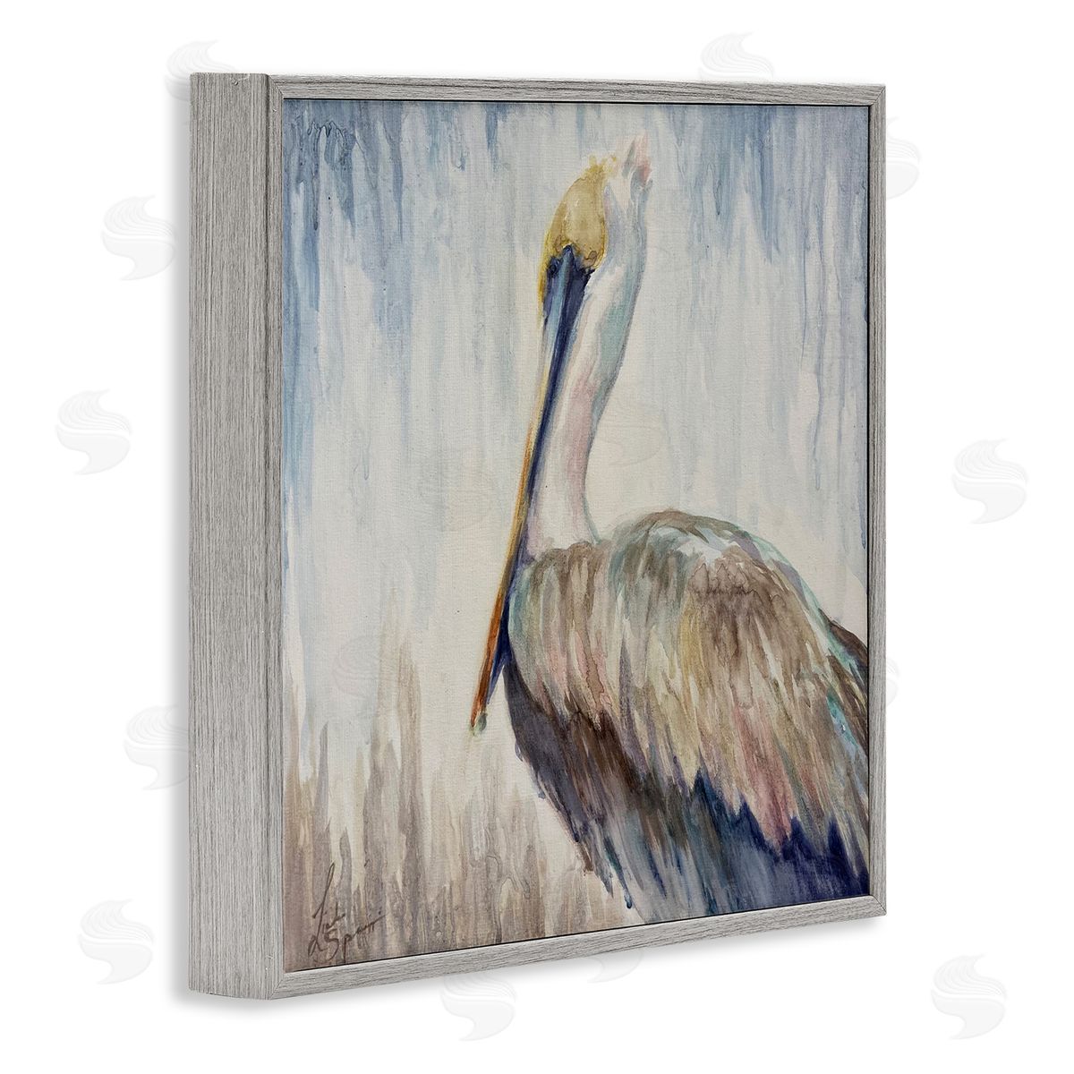 Linda Sperruzzi Stella Watercolor Pelican Portrait Canvas Wall Art Print
