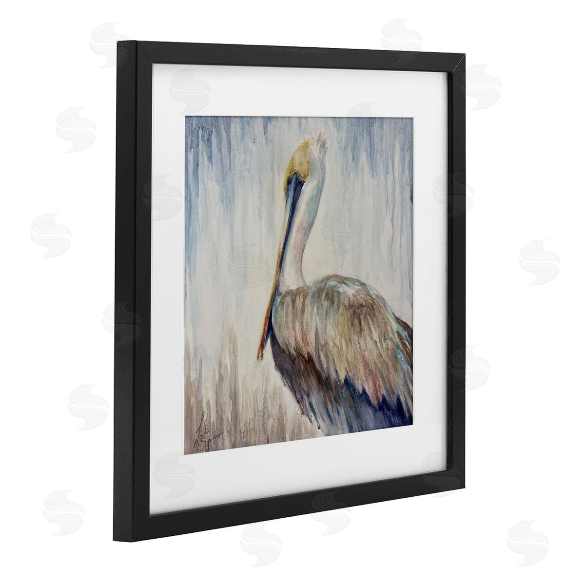 Linda Sperruzzi Stella Watercolor Pelican Portrait Canvas Wall Art Print