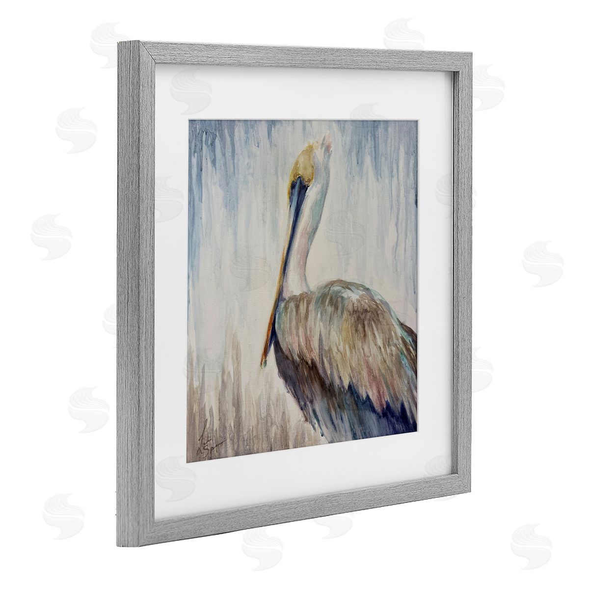 Linda Sperruzzi Stella Watercolor Pelican Portrait Canvas Wall Art Print