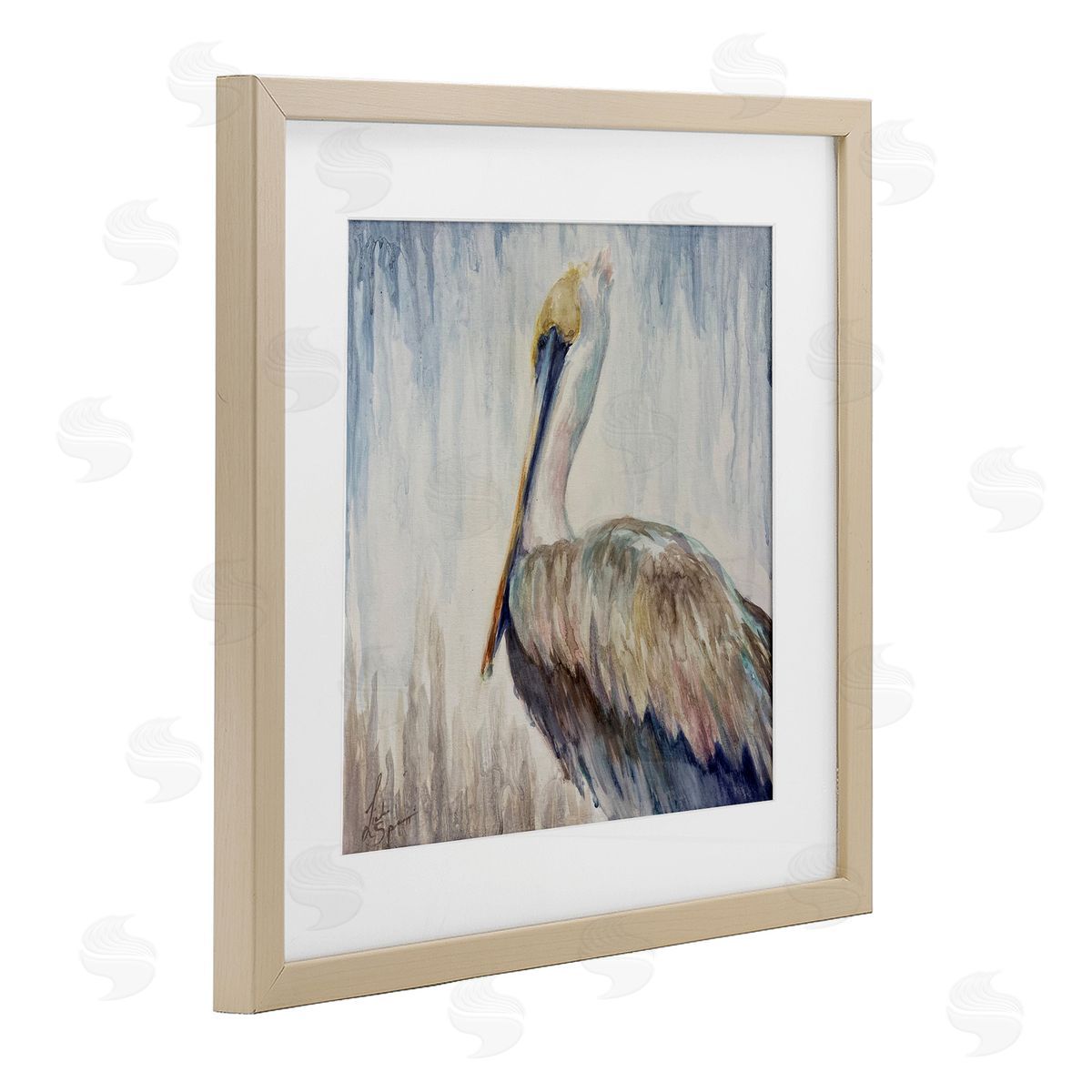 Linda Sperruzzi Stella Watercolor Pelican Portrait Canvas Wall Art Print